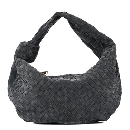 Bottega Veneta Suede Intrecciato Large Jodie Medium Grey 1 of 12
