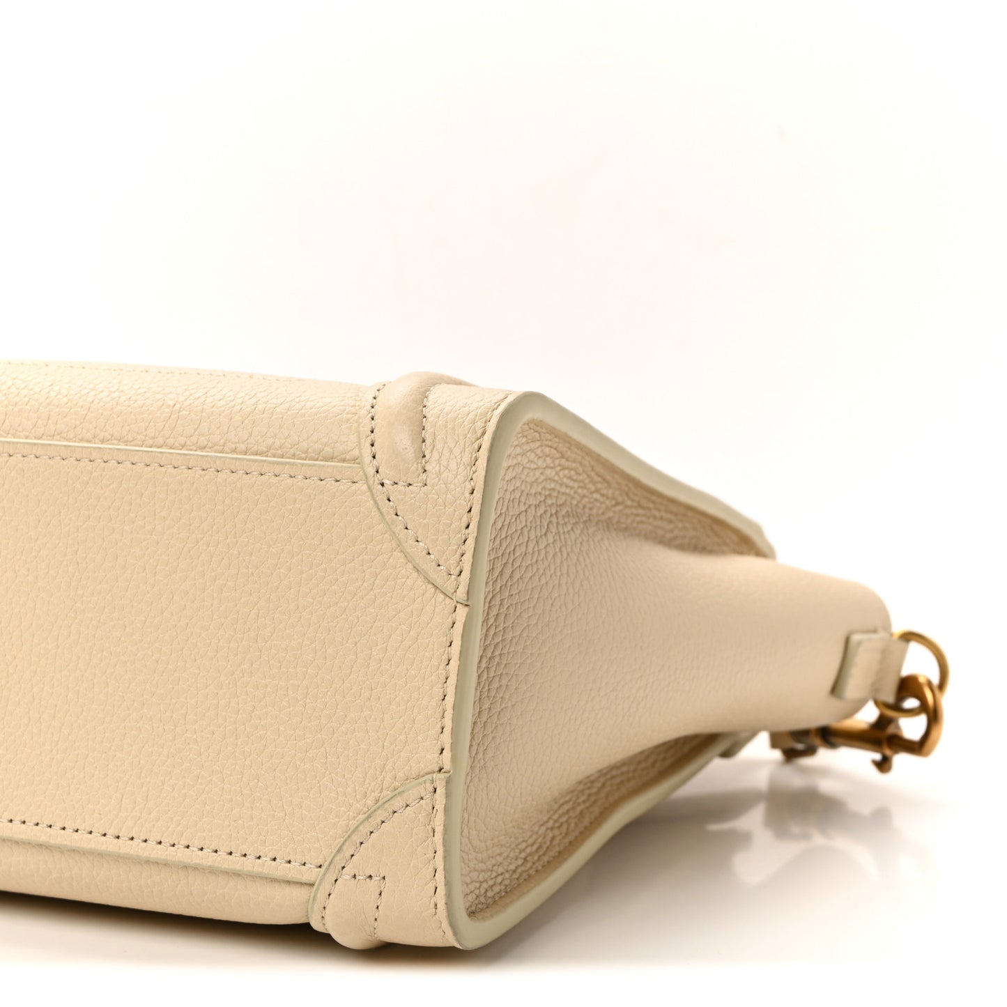 Drummed Calfskin Nano Luggage Ivory