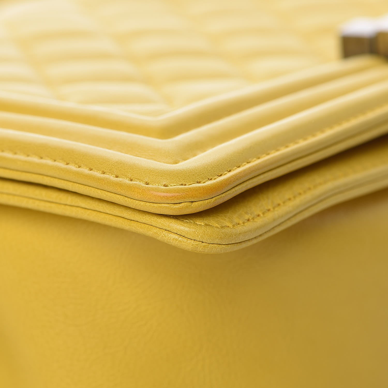 Chanel Calfskin Quilted Medium Boy Flap Yellow 10 of 11