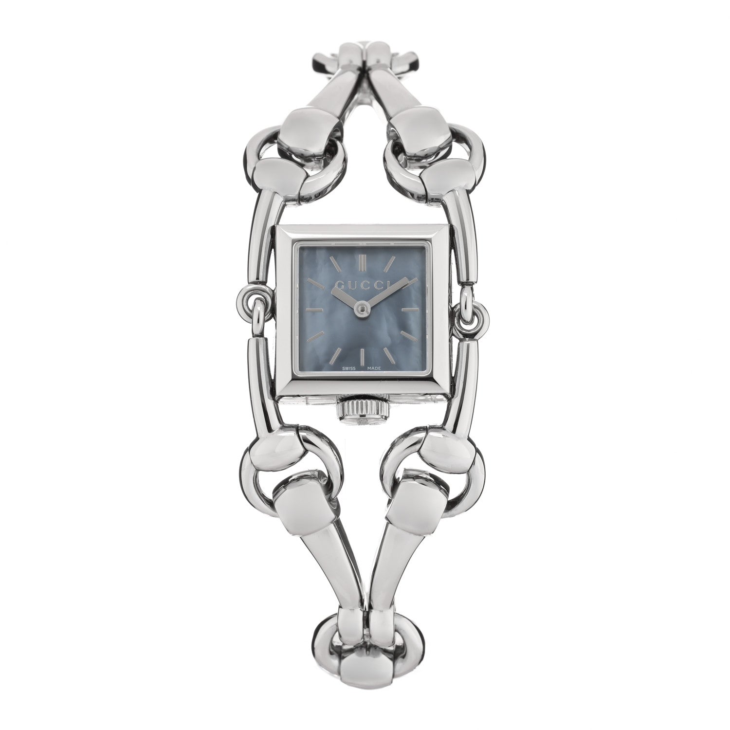 Gucci Stainless Steel Blue Mother of Pearl 20mm Signoria Quartz Watch 1 of 5