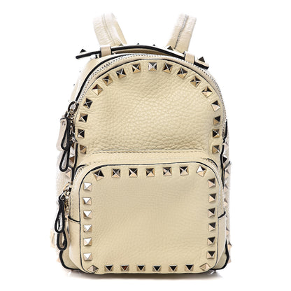 Valentino Garavani Pebbled Calfskin Mini Rockstud Backpack Ivory 1 of 9
