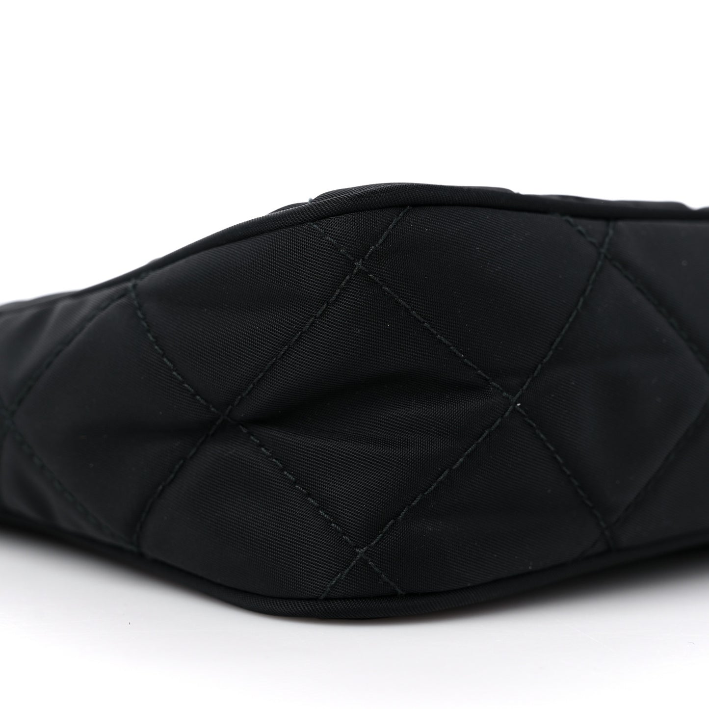 Tessuto Nylon Stitched Shoulder Bag Black