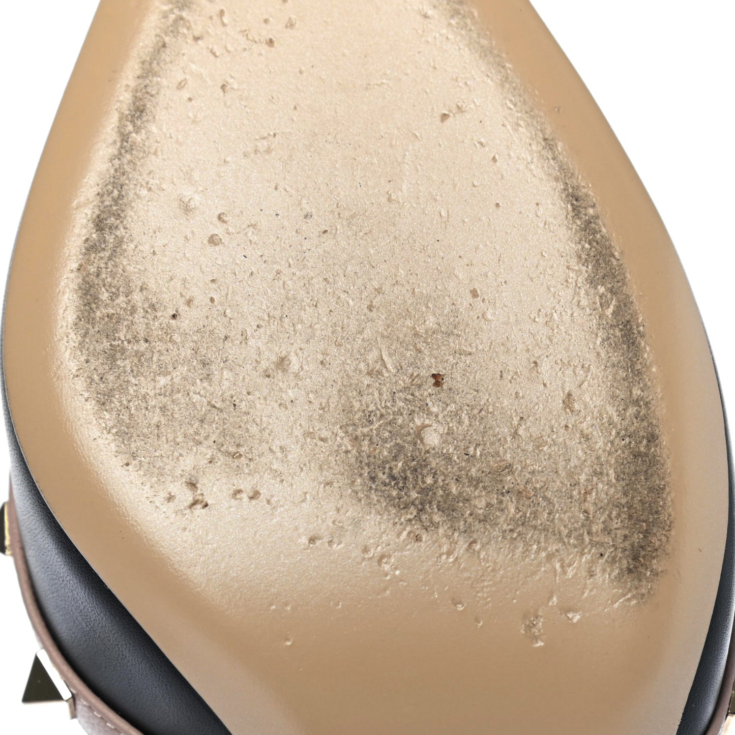 Calfskin Nappa Rockstud Ankle Strap 65mm Pumps 38 Black Poudre