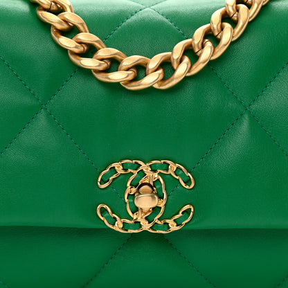 Chanel Lambskin Quilted Medium Chanel 19 Flap Green 8 of 11