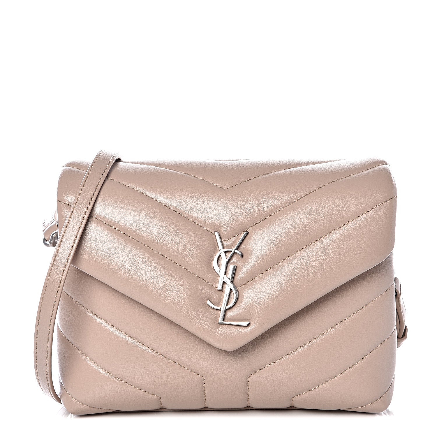 Saint Laurent Calfskin Y Quilted Monogram Toy Loulou Crossbody Bag Light Natural 1 of 8