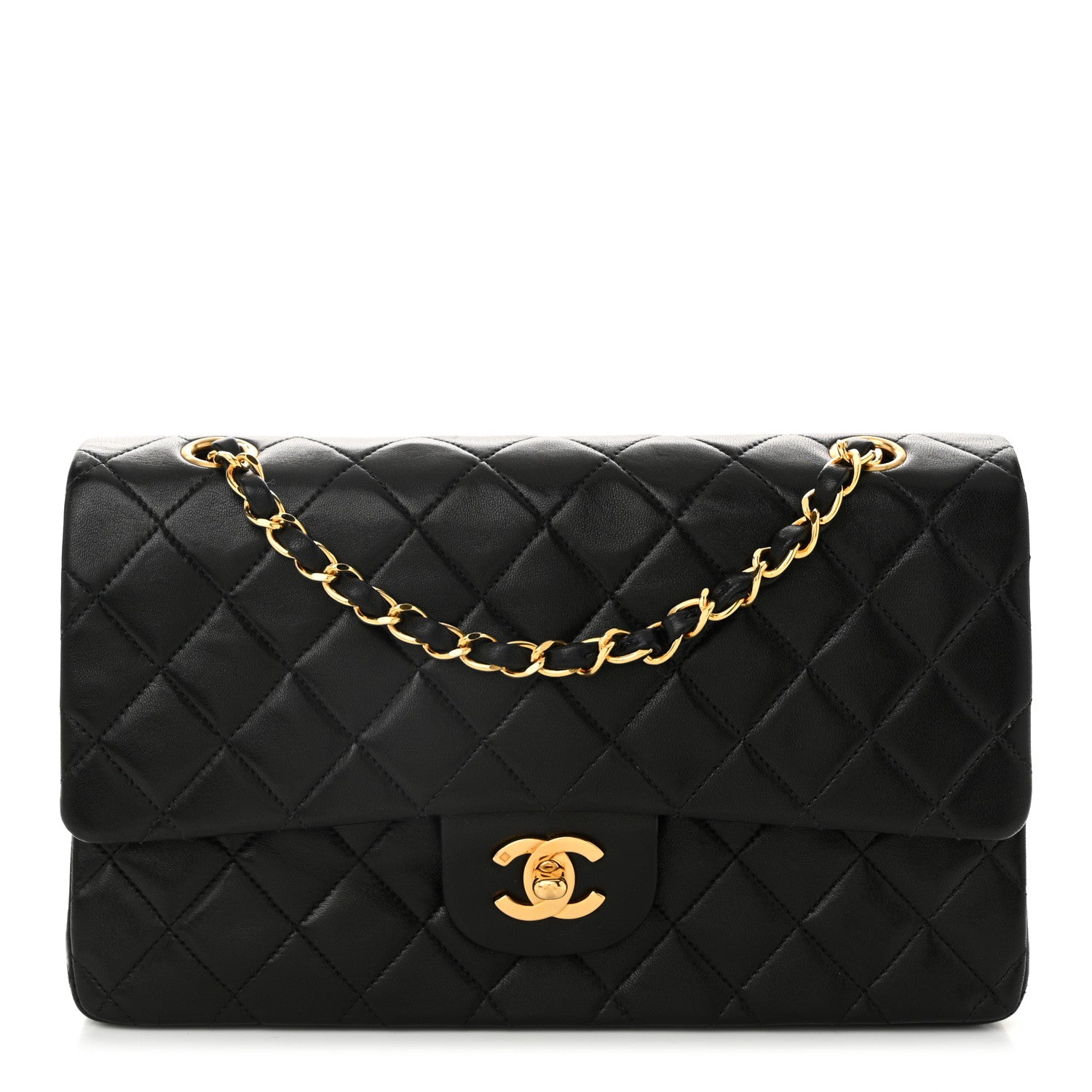 Chanel Lambskin Quilted Medium Double Flap Black 1 of 11