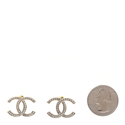 Chanel Crystal CC Earrings Gold 2 of 4
