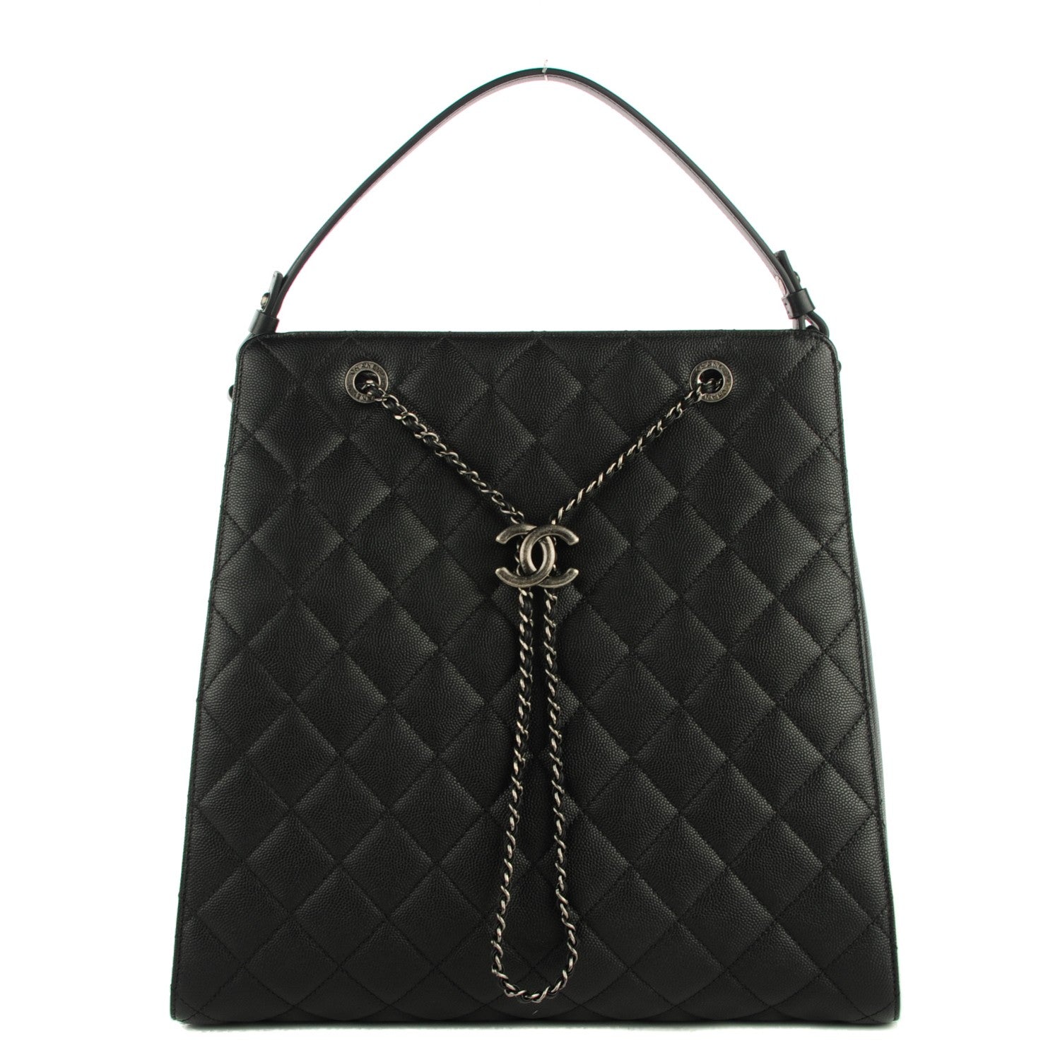 Chanel Caviar Quilted Large CC Bucket Bag Black 1 of 7