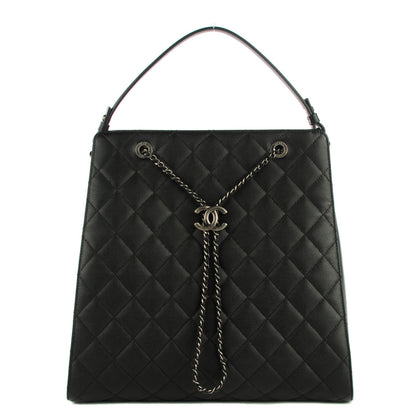 Chanel Caviar Quilted Large CC Bucket Bag Black 1 of 7