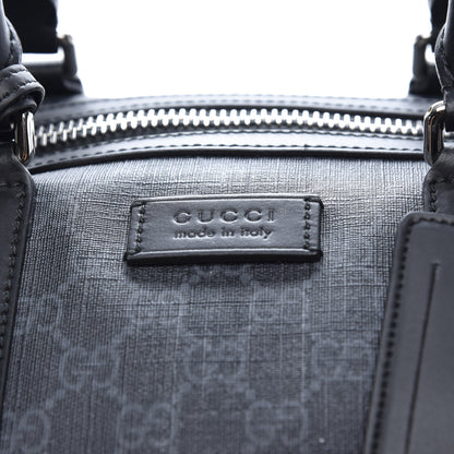 Gucci Soft GG Supreme Monogram Appia Calfskin Web Large Carry On Duffle Bag Black Grey 12 of 12