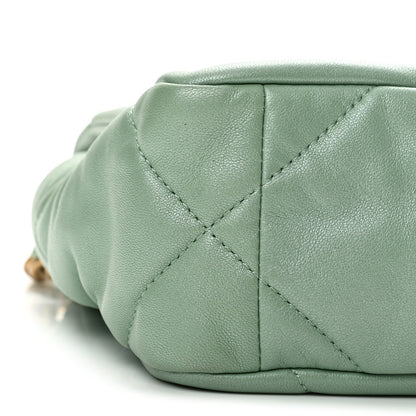 Chanel Shiny Lambskin Quilted Medium Chanel 19 Flap Light Green 9 of 12