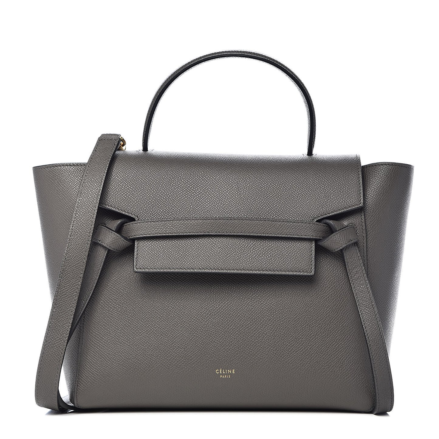 Grained Calfskin Micro Belt Bag Grey