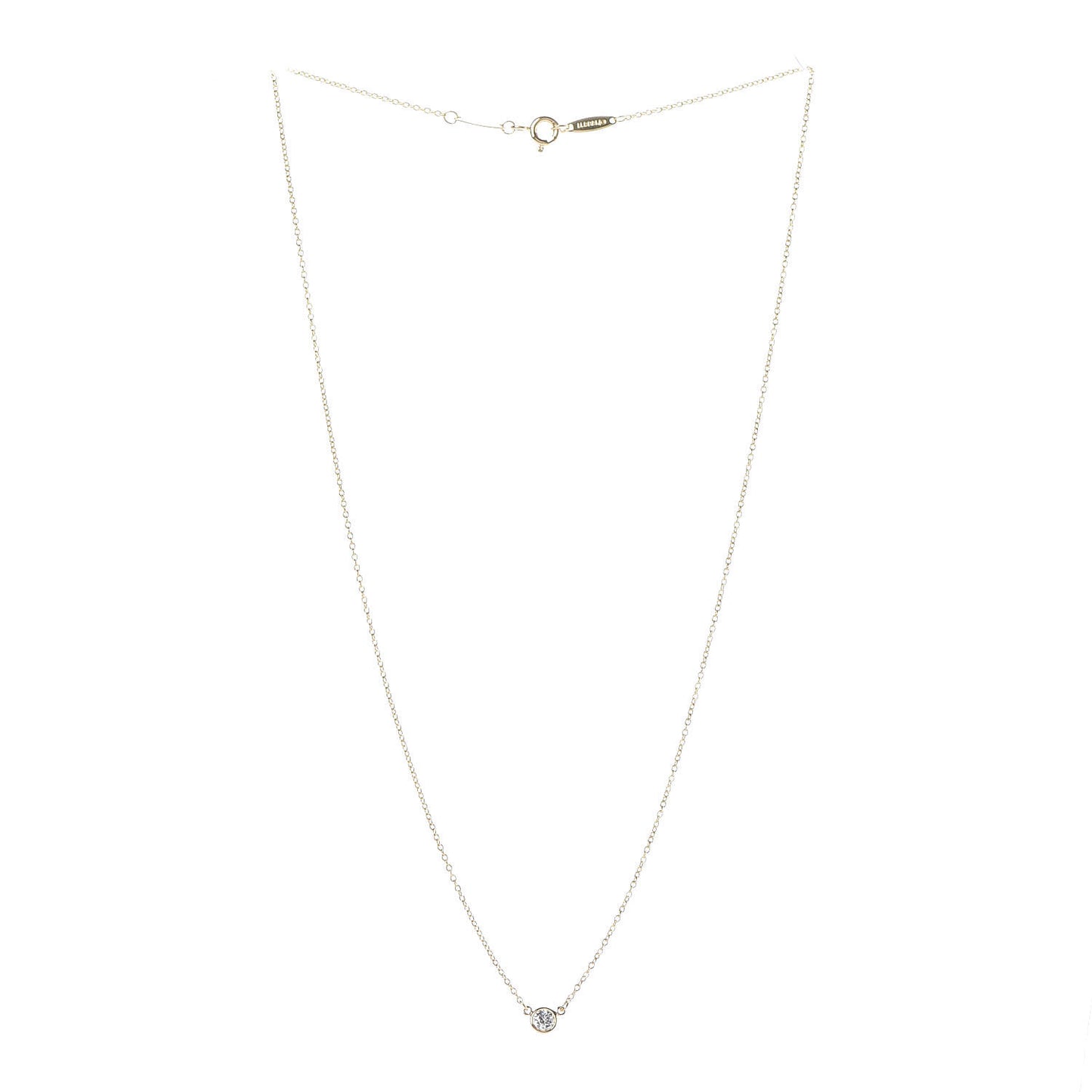 18K Yellow Gold Diamond .12ct Elsa Peretti Diamonds by the Yard Pendant Necklace