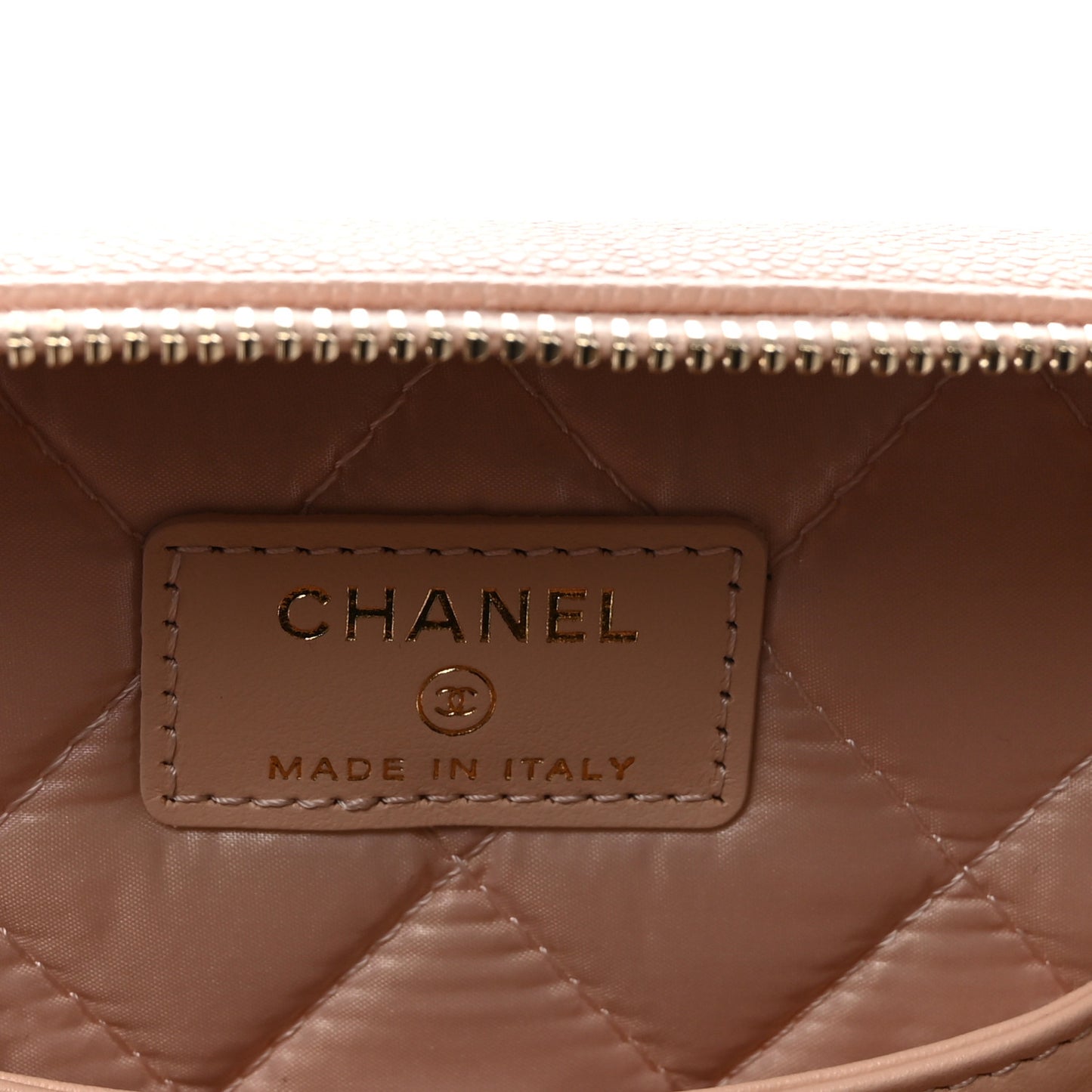 Caviar Quilted Large Vanity Pouch Light Pink