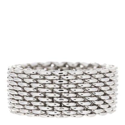 Tiffany Sterling Silver Somerset Mesh Ring 56 7.5 1 of 4