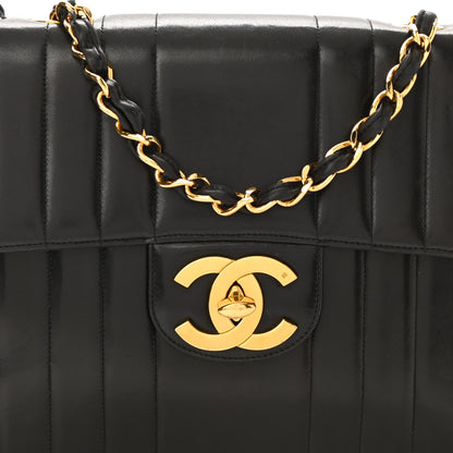 Chanel Lambskin Vertical Quilt Jumbo Single Flap Black 8 of 19