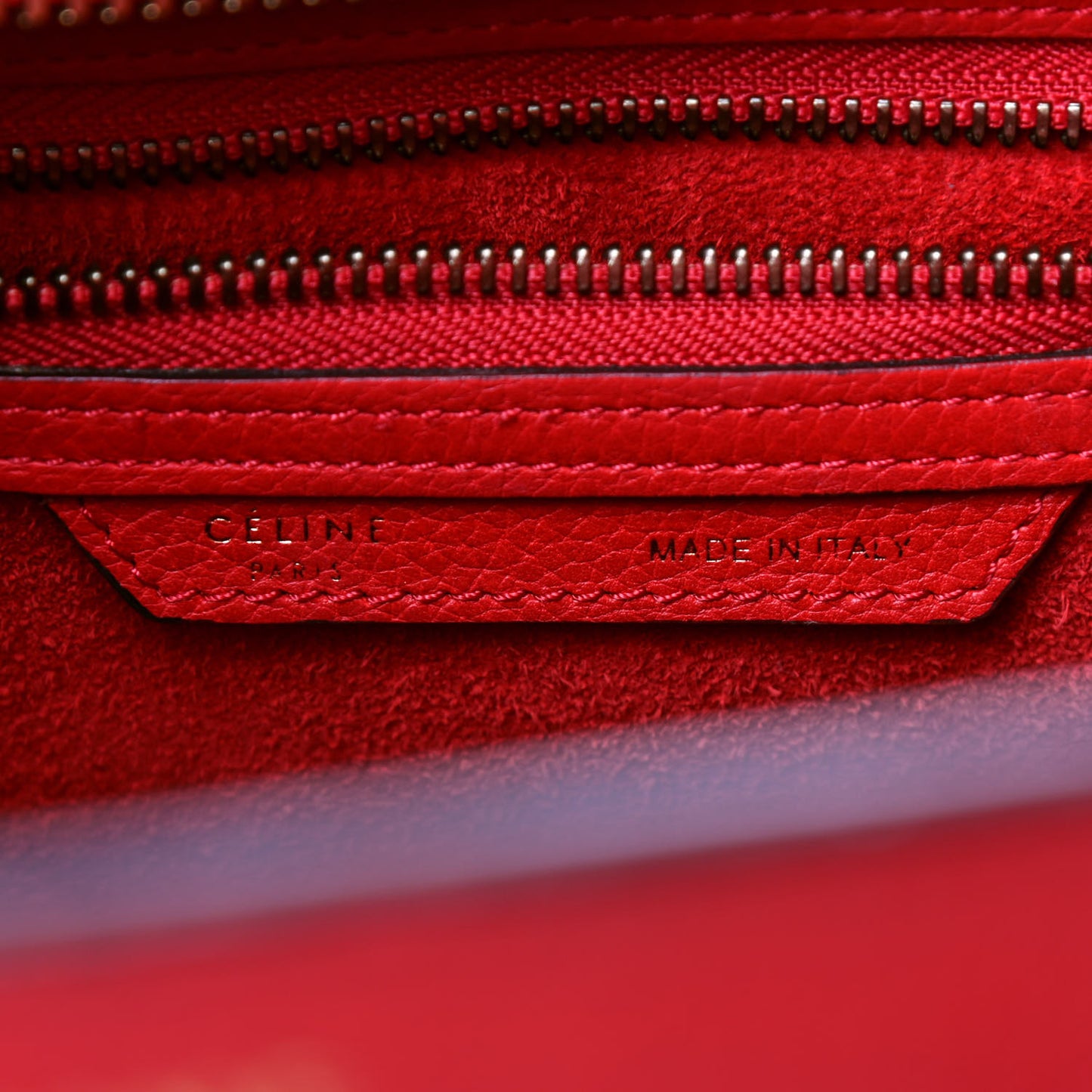 Drummed Calfskin Micro Luggage Red