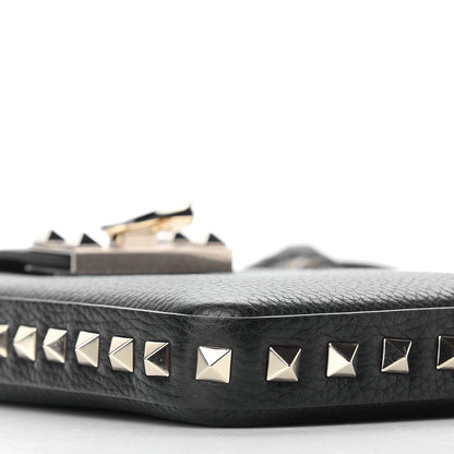 Valentino Garavani Grained Calfskin Rockstud Crossbody Phone Case Black 7 of 8