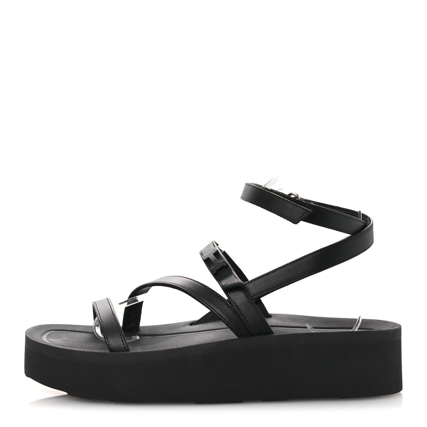 Hermes Nappa Liberte Sandals 38 Black 1 of 13
