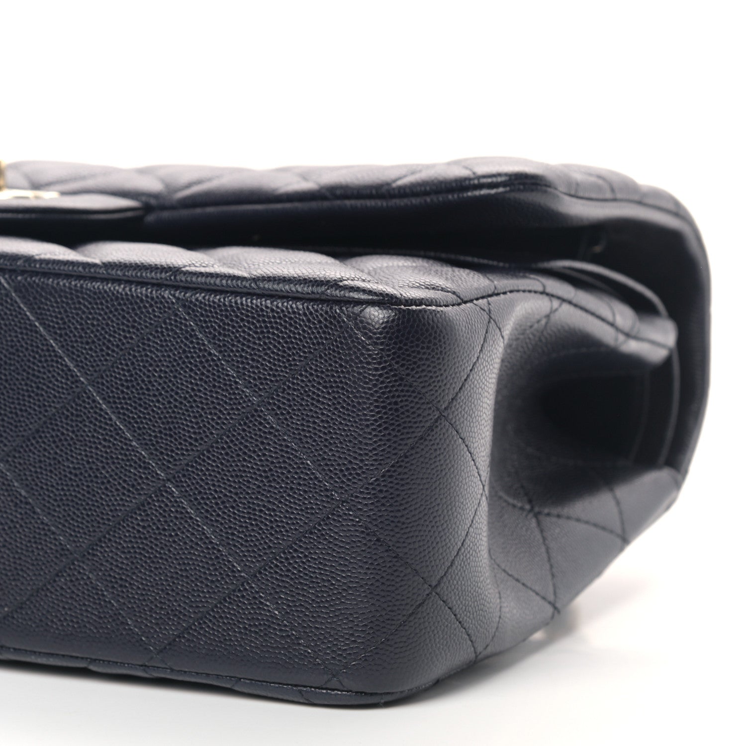 Chanel Caviar Quilted Jumbo Double Flap Navy Blue 8 of 10