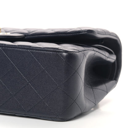 Chanel Caviar Quilted Jumbo Double Flap Navy Blue 8 of 10