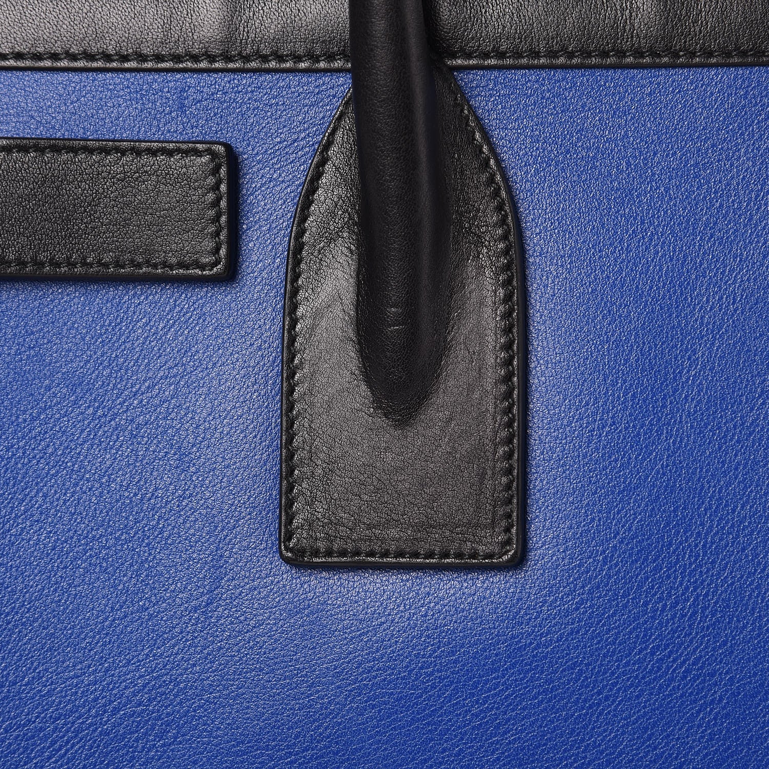 Saint Laurent Calfskin Bi-Color Small Sac De Jour Royal Blue Black 12 of 13