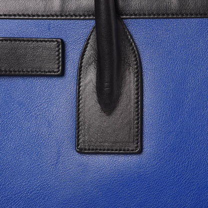 Saint Laurent Calfskin Bi-Color Small Sac De Jour Royal Blue Black 12 of 13