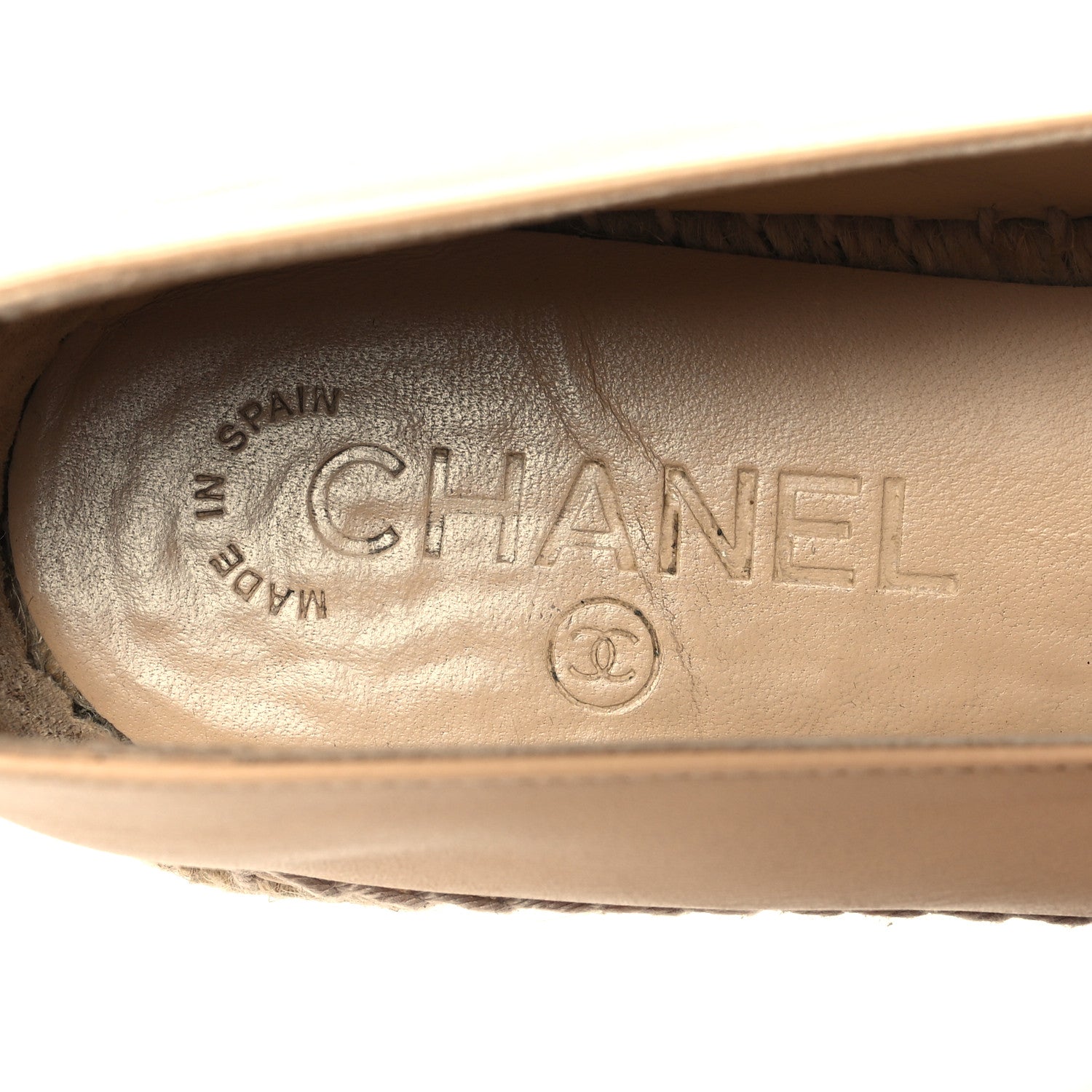 Chanel Lambskin CC Espadrilles 38 Beige Black 9 of 11