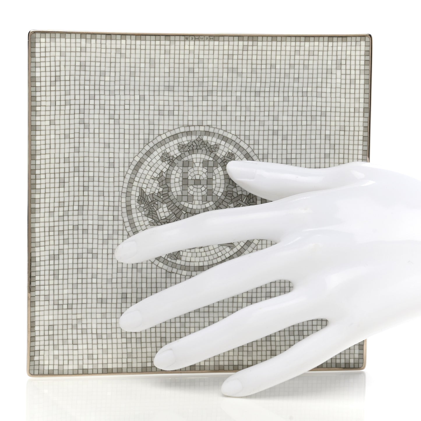 Porcelain Mosaique Au 24 Platinum Square Plate N°3