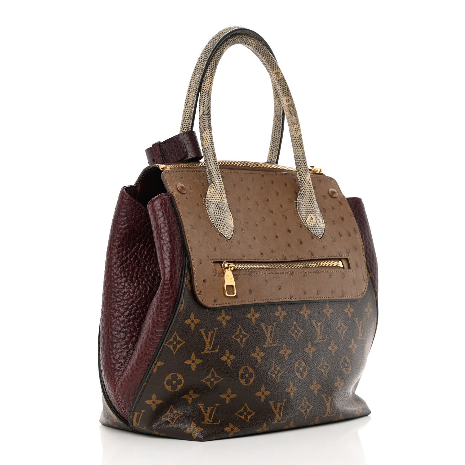 Louis Vuitton Ostrich Lizard Majestueux Tote MM Bordeaux 3 of 13
