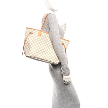 Louis Vuitton Damier Azur Neo Neverfull MM Rose Ballerine 2 of 10
