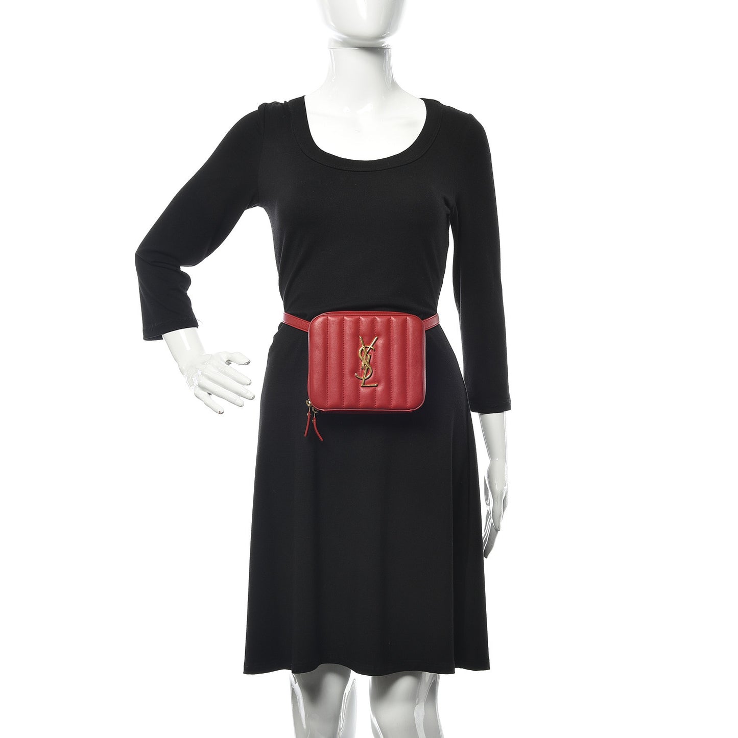 Lambskin Matelasse Vicky Monogram Belt Bag Eros Red