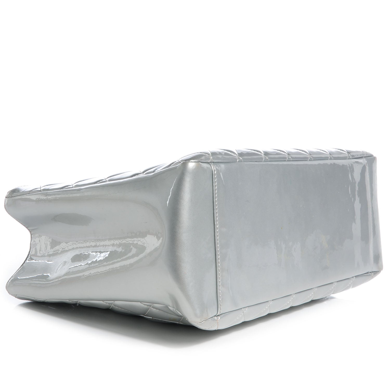 Chanel Patent Leather GST Grand Shopping Tote Silver 4 of 7