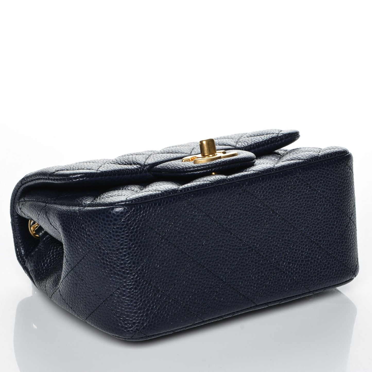 Caviar Quilted Mini Square Flap Navy