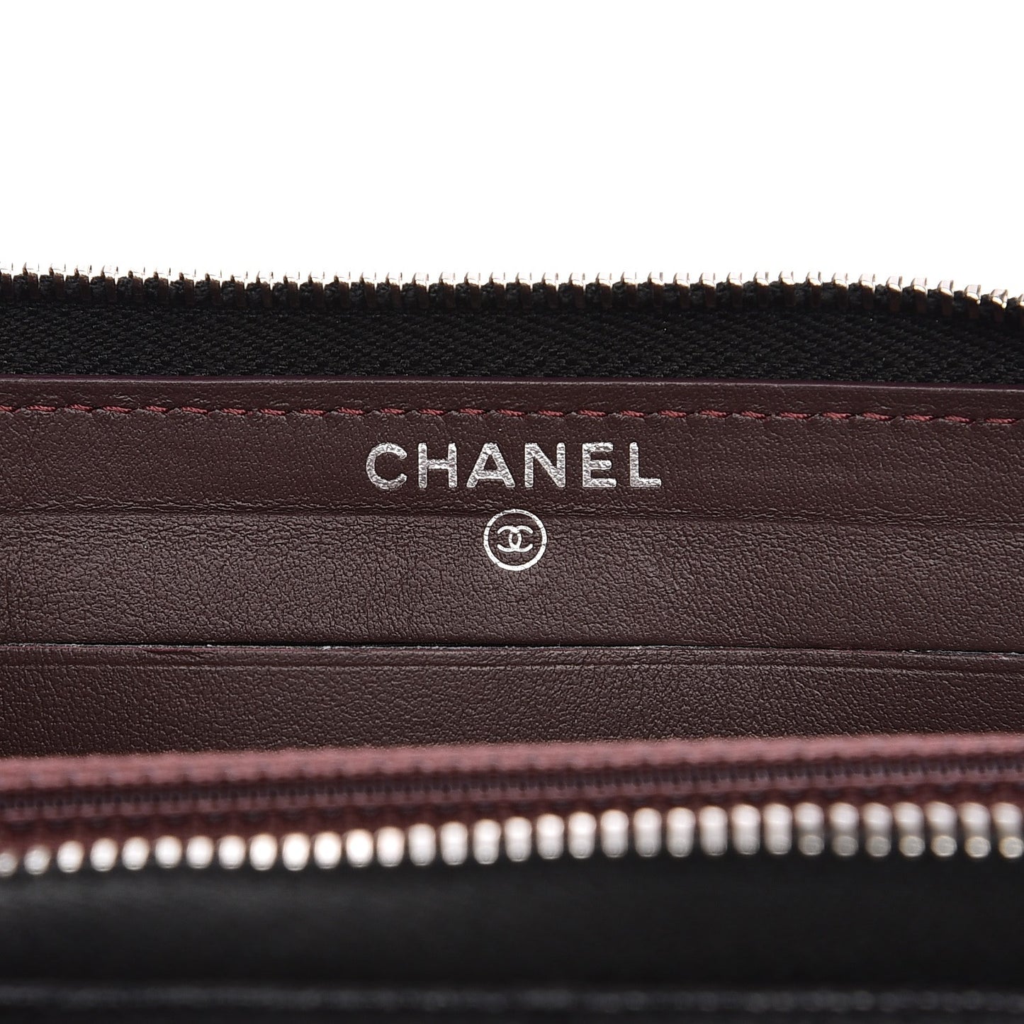 Caviar Quilted Small Zip Around Wallet Black