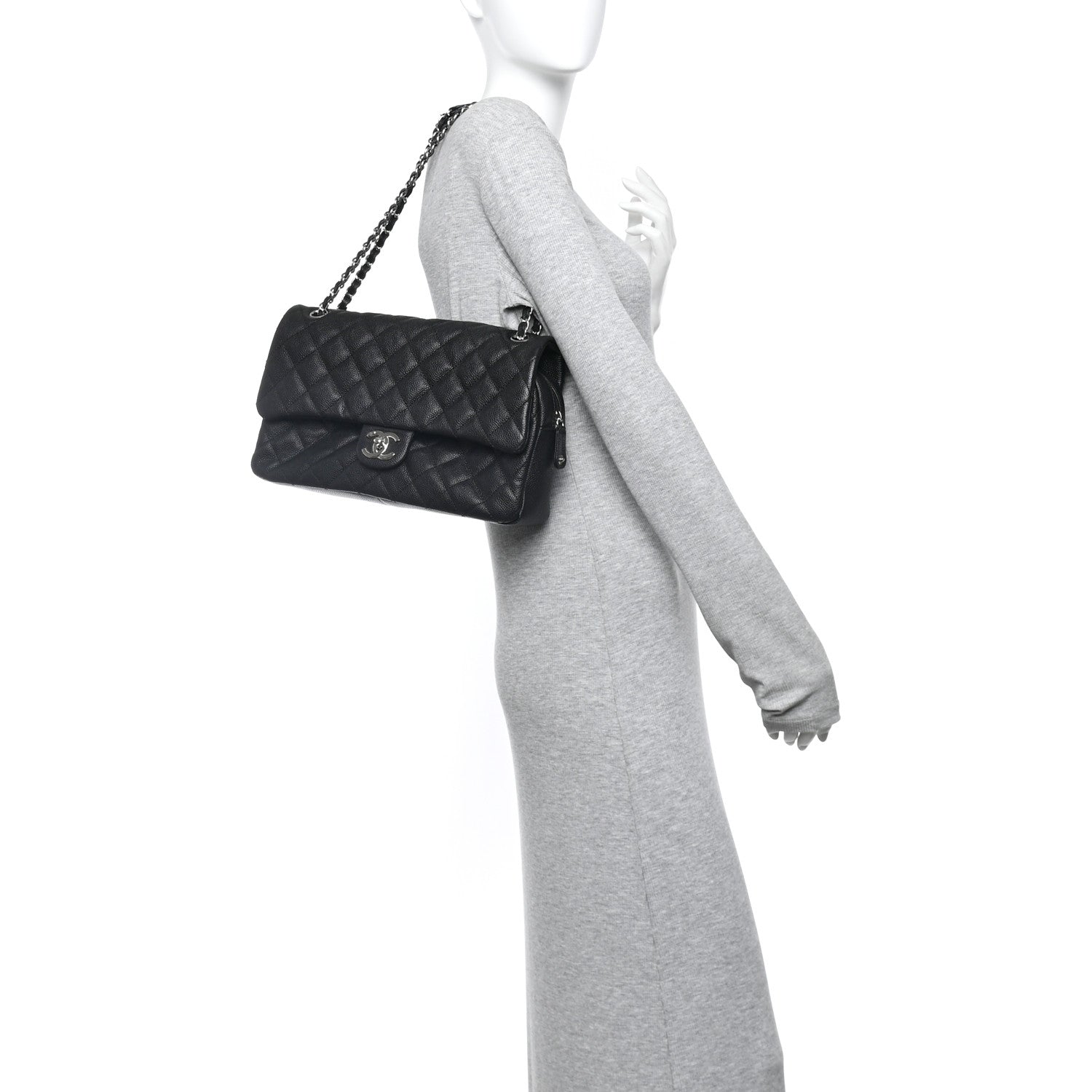 Chanel Caviar Quilted Jumbo Easy Flap Black 2 of 11
