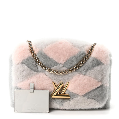 Louis Vuitton Mink Fur Malletage GO-14 PM Grey Pink 3 of 10