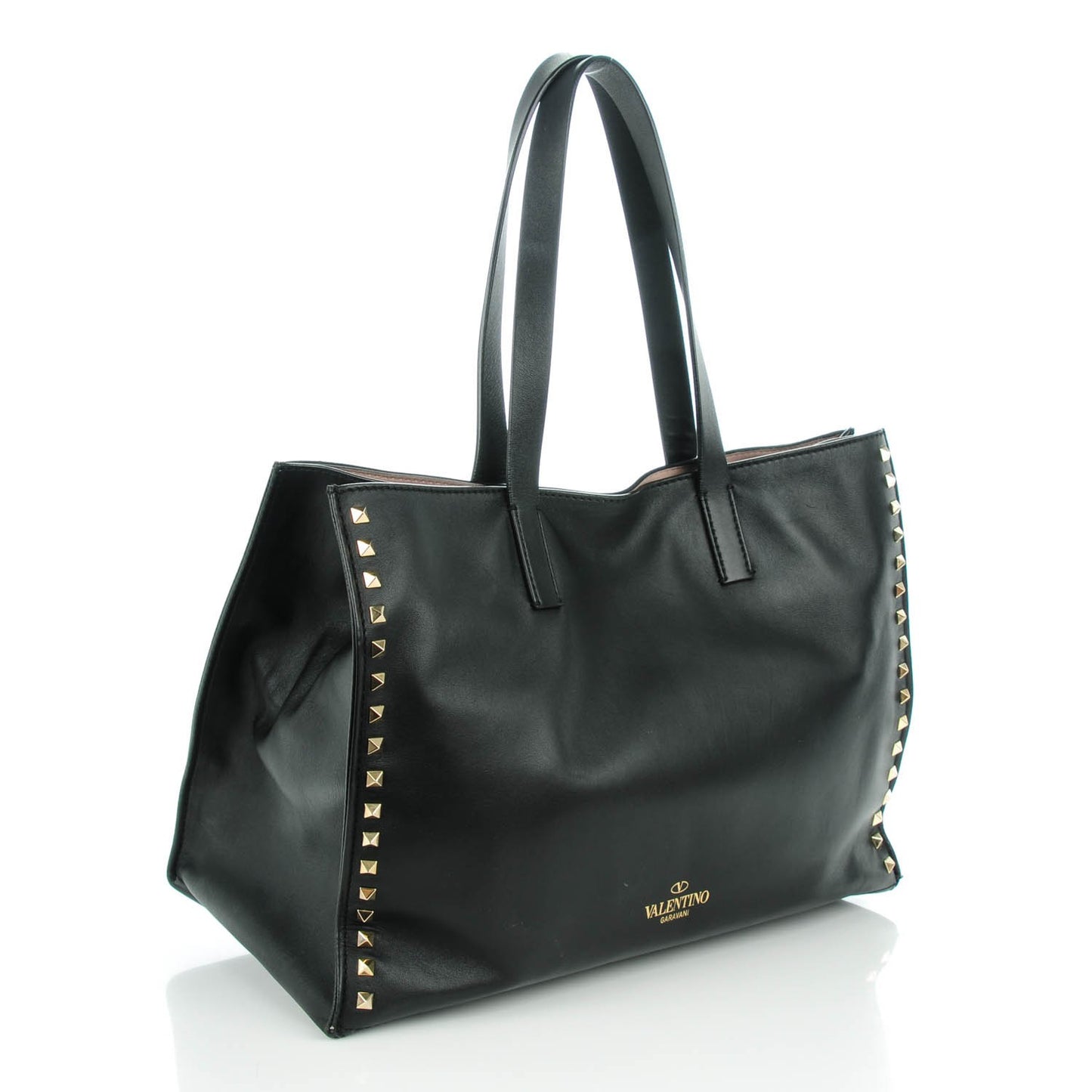 Nappa Medium Rockstud Soft Tote Black