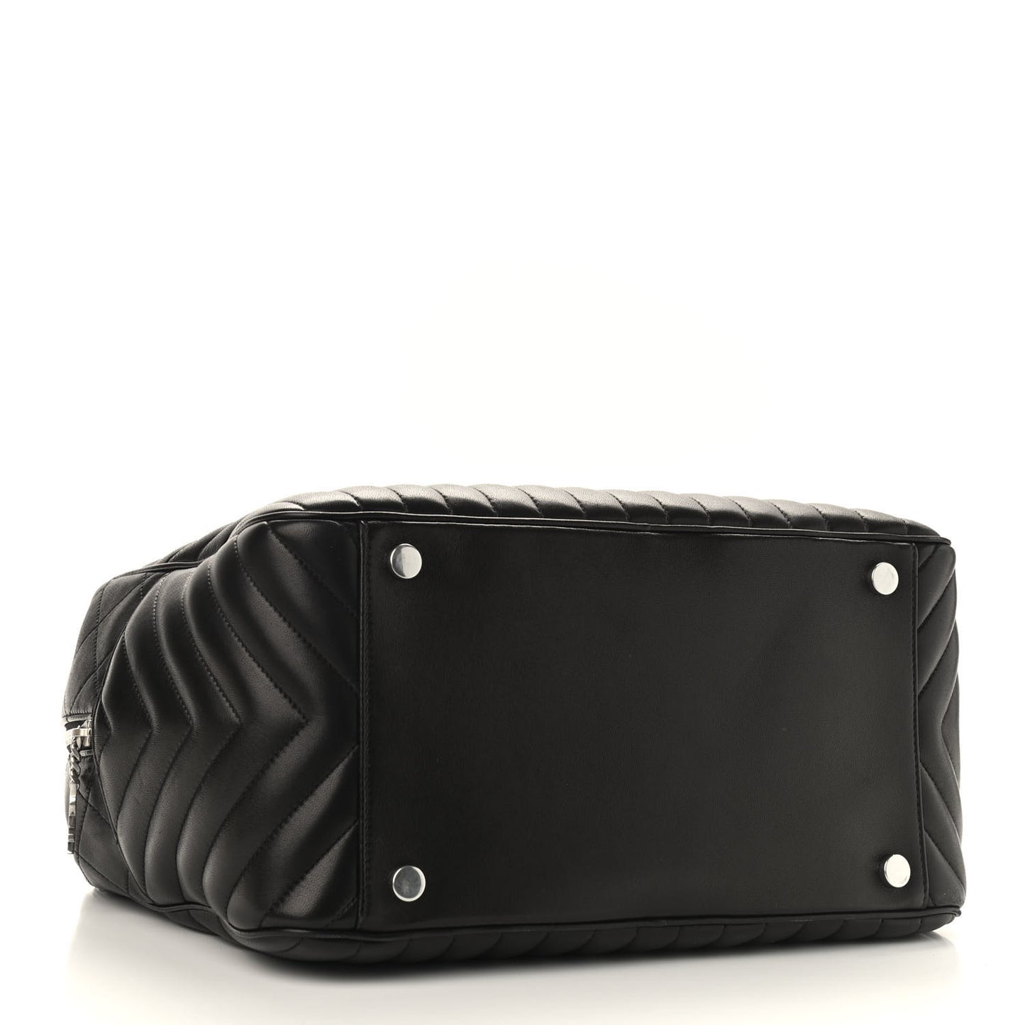 Lambskin Mixed Matelasse Joan Bowling Bag Black