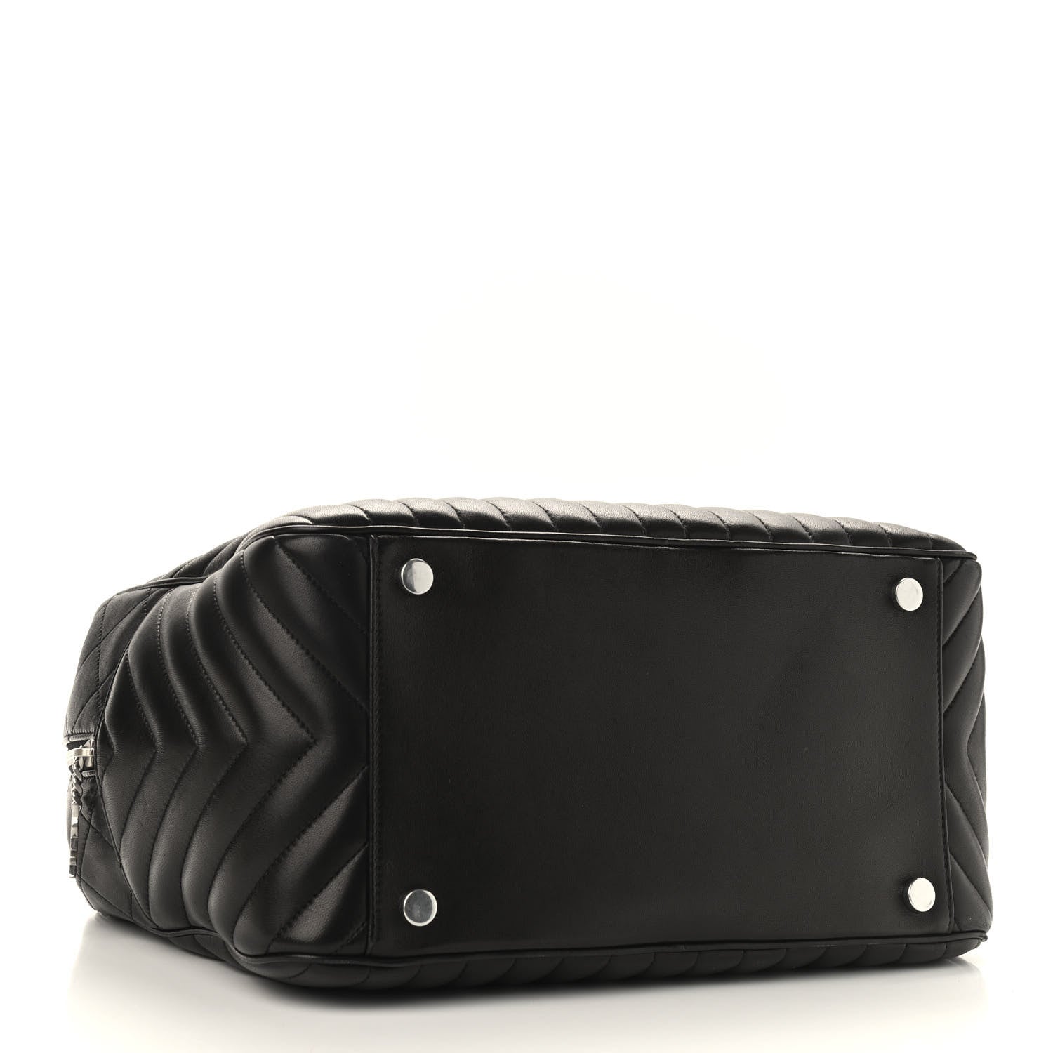 Saint Laurent Lambskin Mixed Matelasse Joan Bowling Bag Black 4 of 8