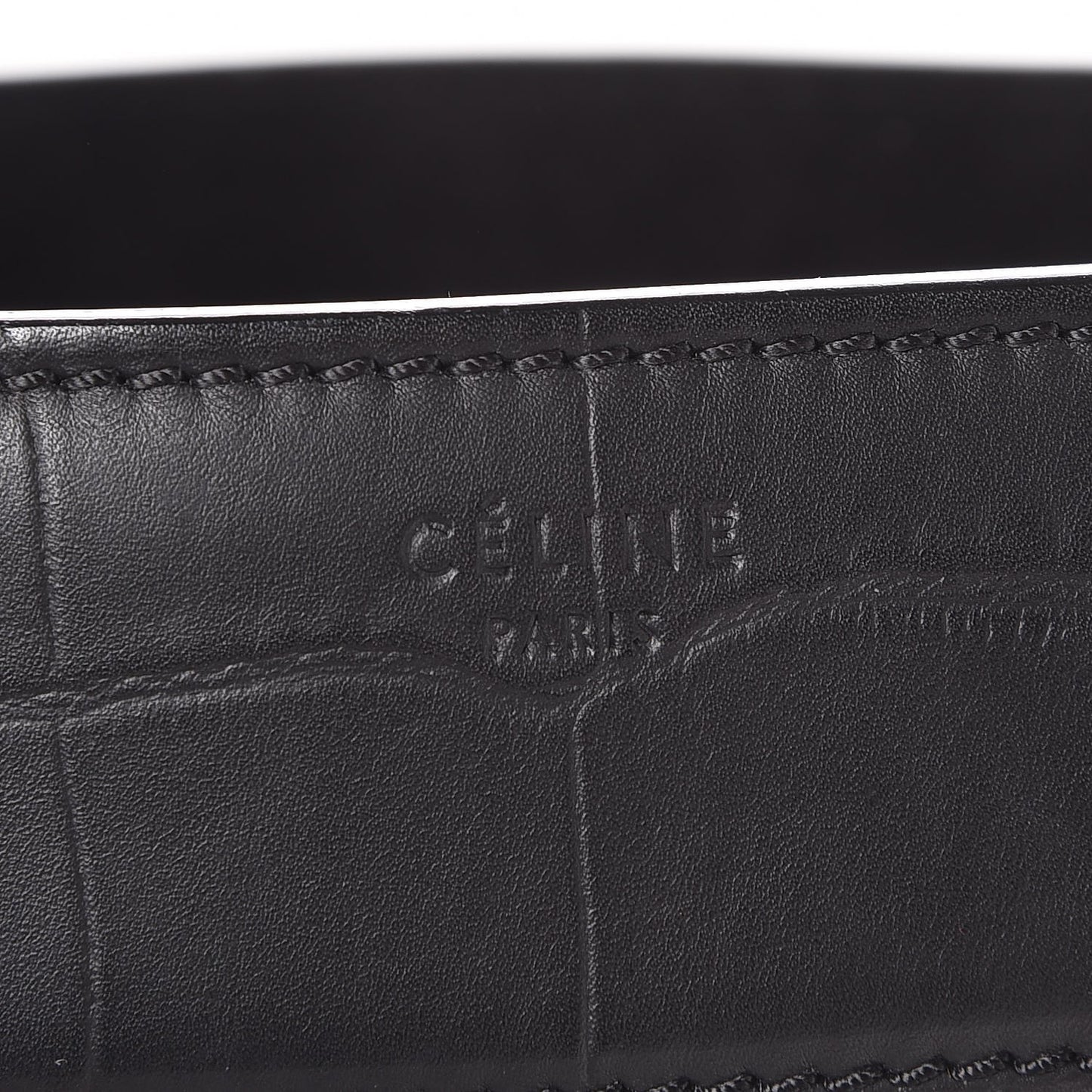 Crocodile Embossed Calfskin Large Phantom Luggage Black