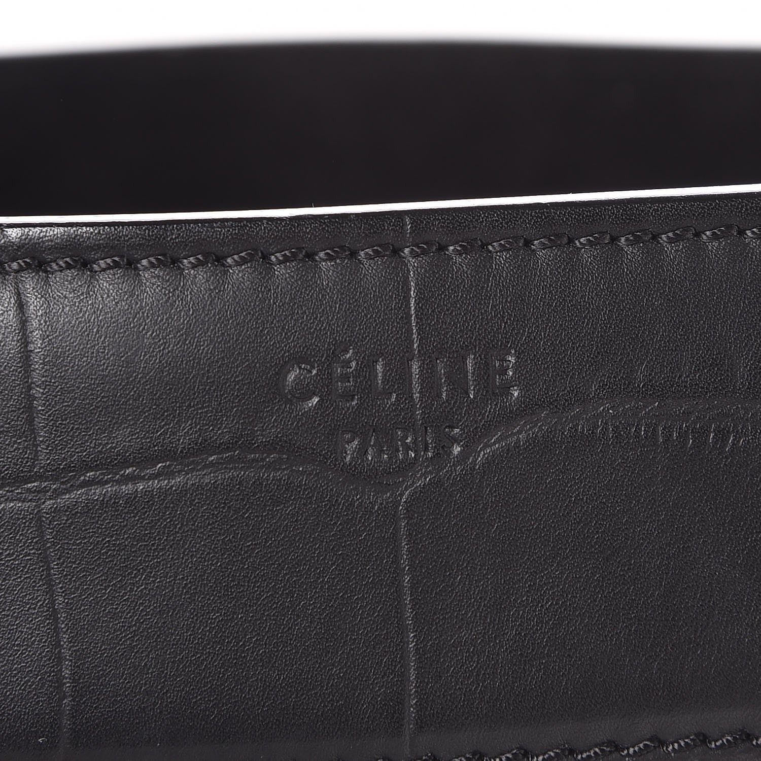 Celine Crocodile Embossed Calfskin Large Phantom Luggage Black 6 of 8