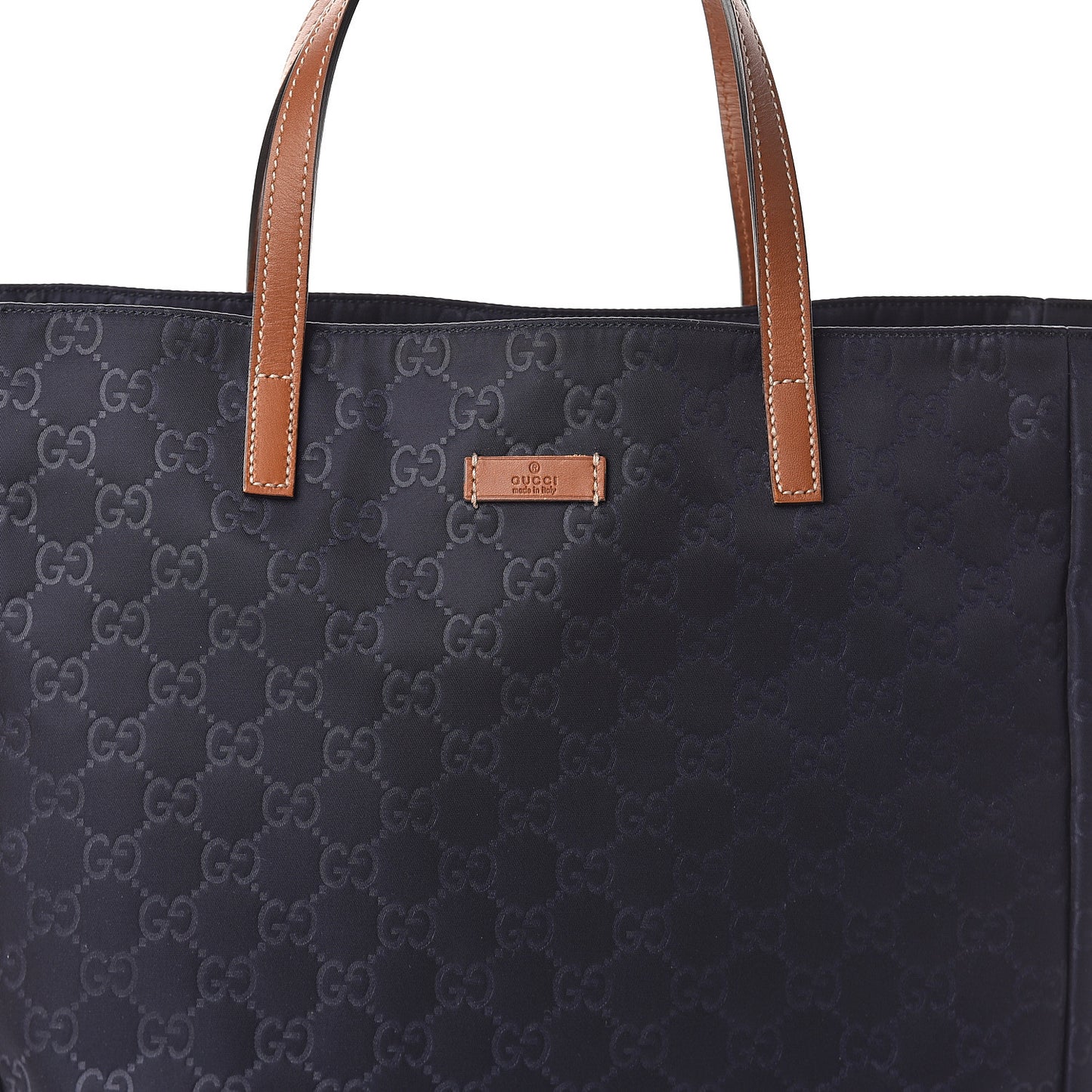 Nylon Monogram Medium Tote Navy