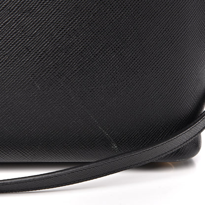 Prada Saffiano Cuir Medium Double Bag Black Fuoco 14 of 18