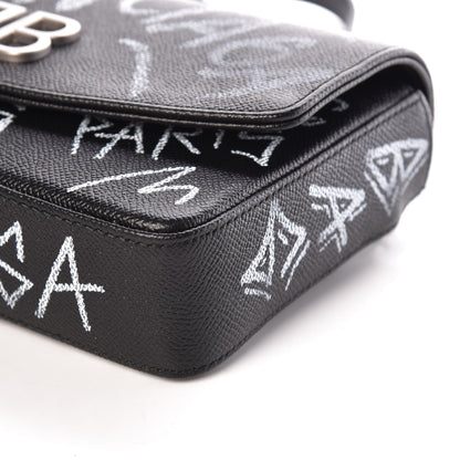 Balenciaga Calfskin Graffiti BB Chain Wallet Black White 8 of 8