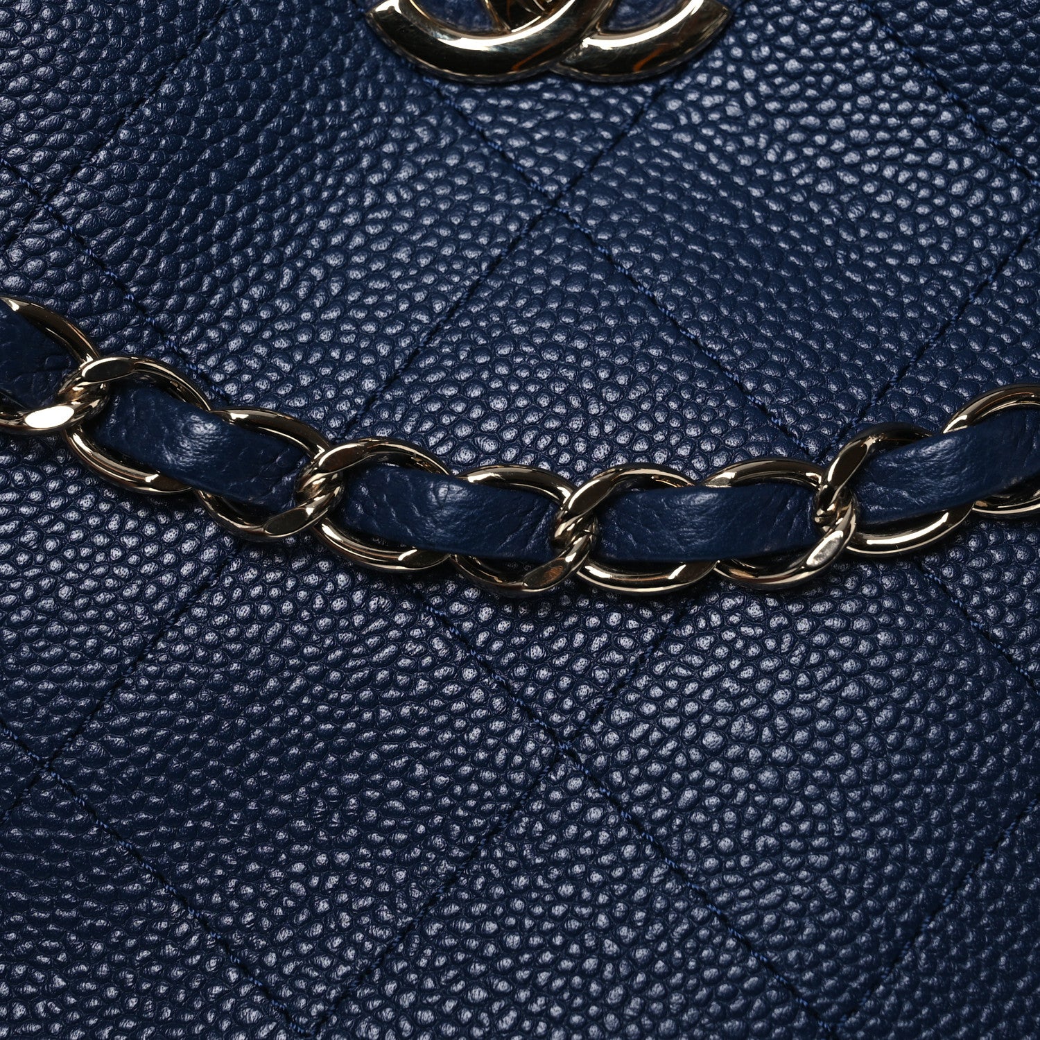Chanel Caviar Quilted Small City Walk Hobo Navy Blue 8 of 10