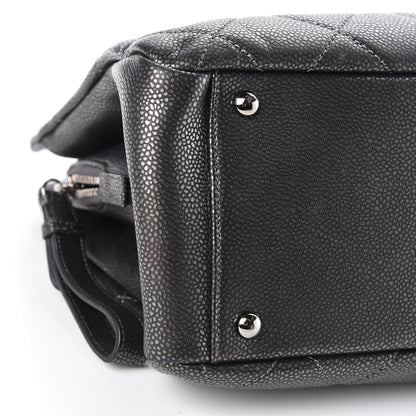 Chanel Metallic Caviar Quilted CC Tote Dark Silver 9 of 16