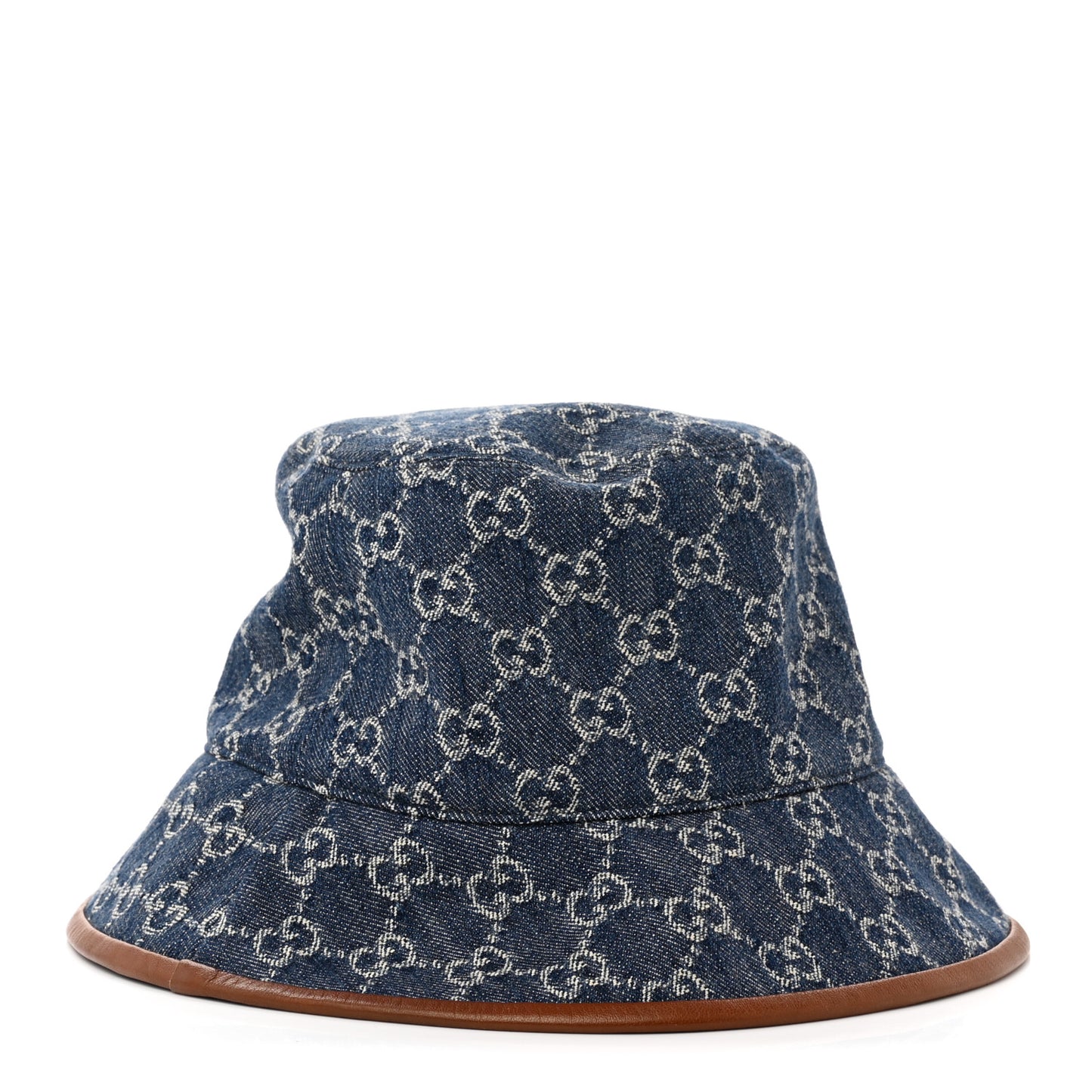 Washed Jacquard Denim Nappa GG Monogram Oscar Bucket Hat M Denim Cuir