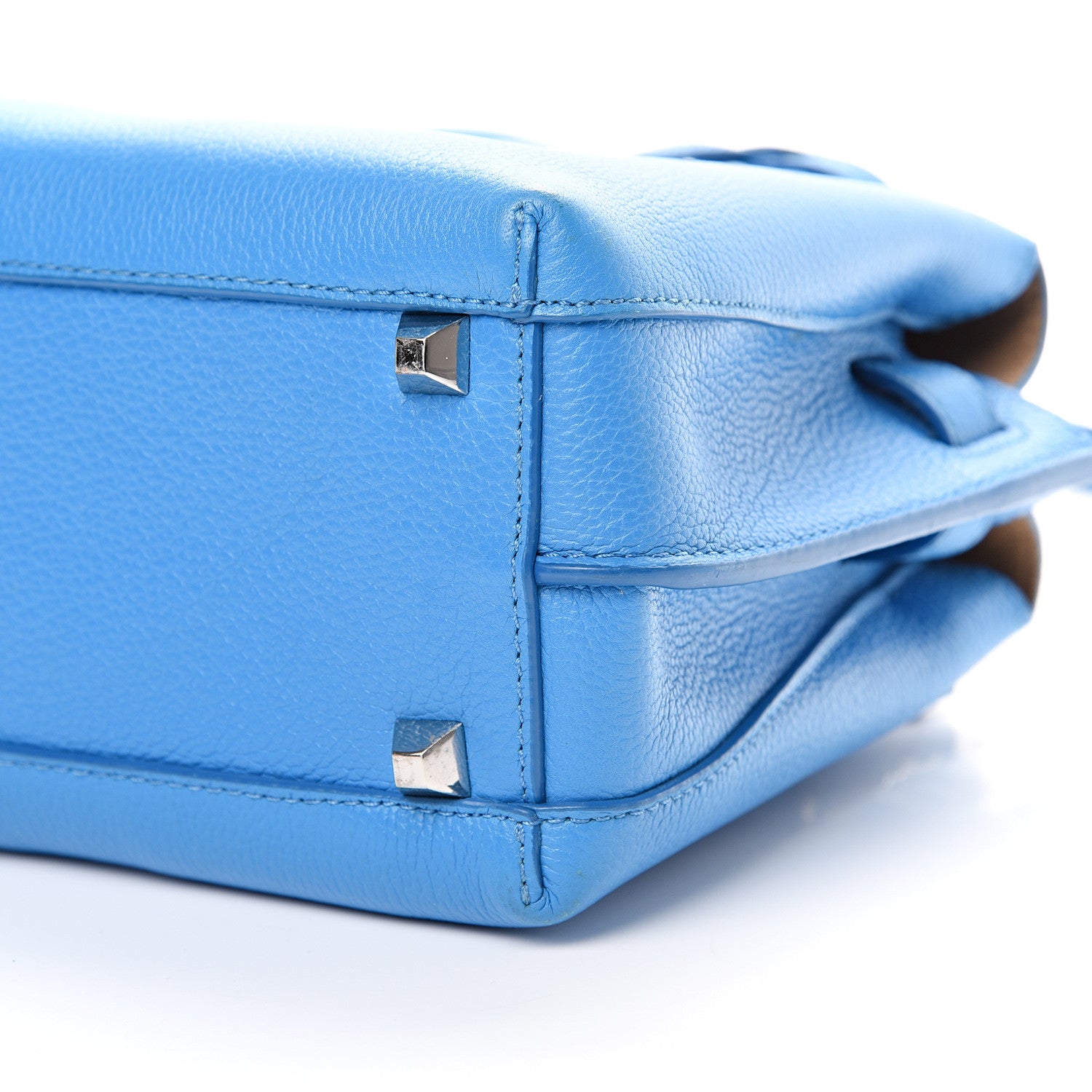 MCM Grained Calfskin Mini Milla Tote Tile Blue 9 of 9