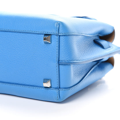 MCM Grained Calfskin Mini Milla Tote Tile Blue 9 of 9
